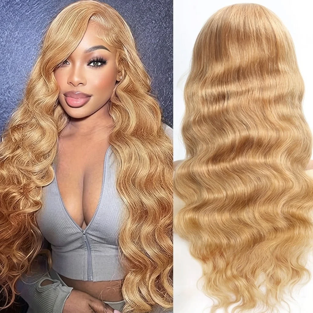 Body Wave Wig 27 Honey Blonde Human Hair 13x6 Lace Frontal Human Hair Wig Vietnamese Hair 180 200 Density 38 40 Inch Honey Blonde Human Hair Wig for Women