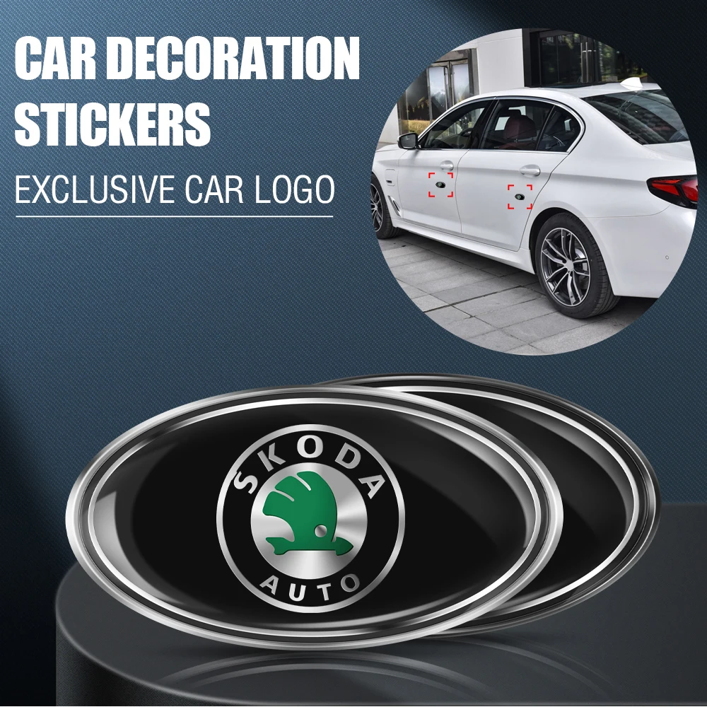 

3D Skoda Auto Logo Car Emblem Badge Self-Adhesive Sticker for Skoda Fabia Rapid Car Styling