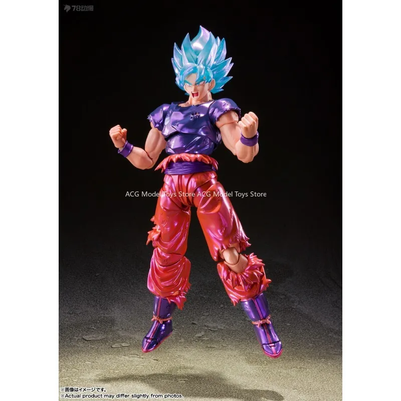 In Stock Bandai Original S.H.Figuarts Series Super Saiyan God Son Goku Kaio Fist Model Action Figure Toy Collection Gift