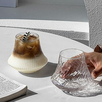 Simple coffee cup, glass cup, water cup, volcano high aesthetic retro latte cup, beverage for home use