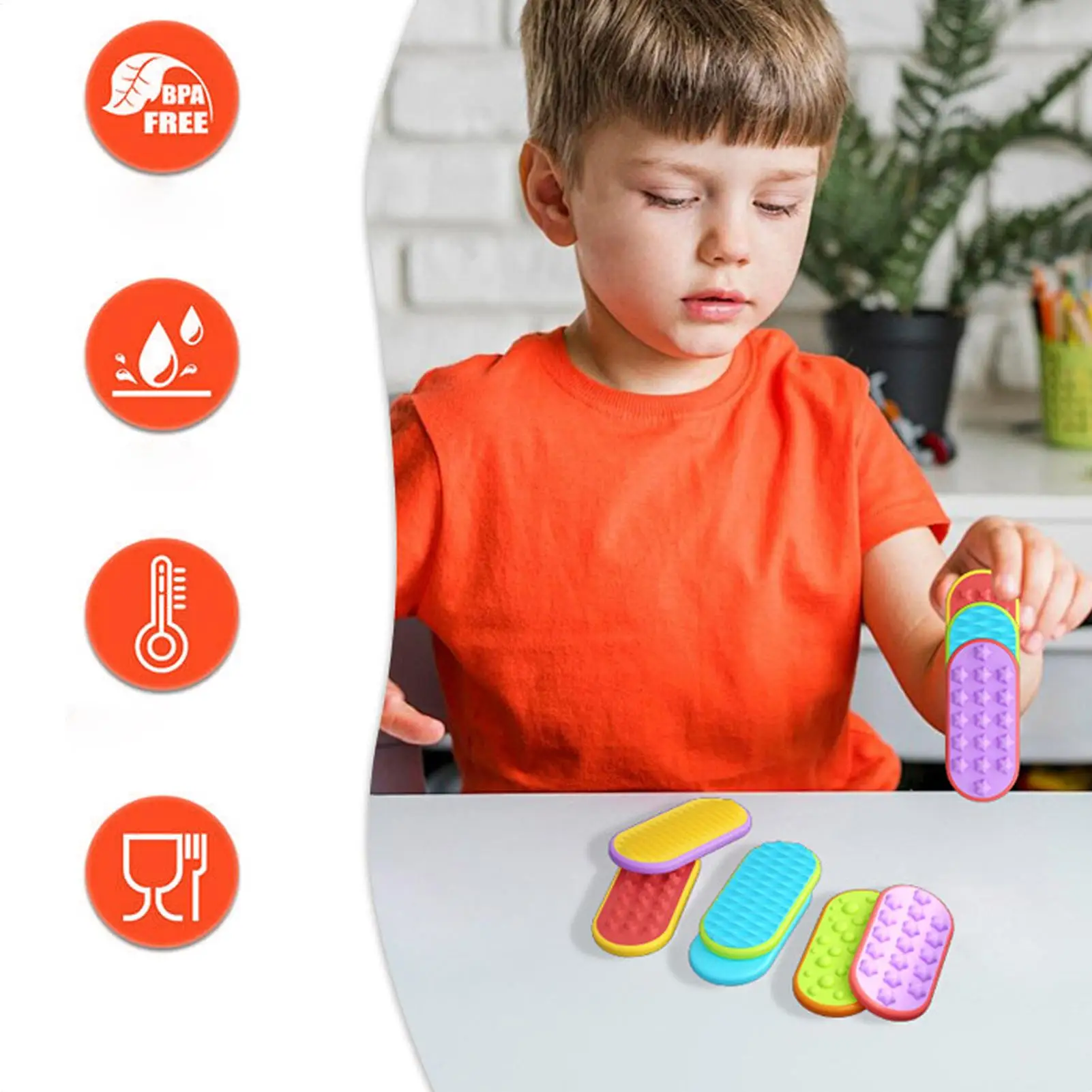 Fidget Toy Slider 6 Pieces Immersive Relaxation Adults Finger Sensory Sliding Toy For Women Men Family Children Boys Girls Home