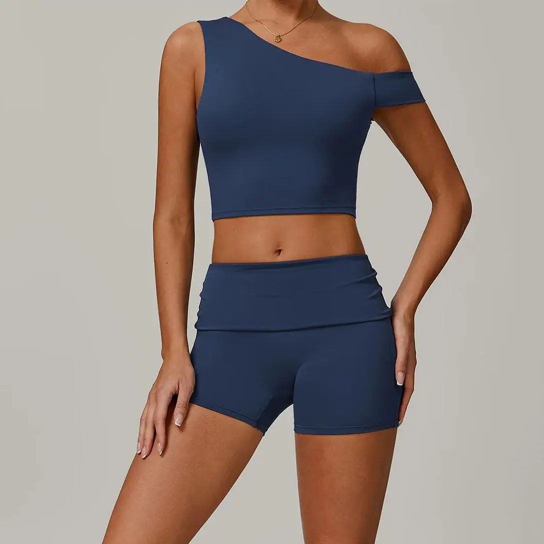 

Sports Bra Fitness Top Sexy Women Single Shoulder Yoga Bra Shockproof Top Push Up Sport Bra Gym Workout Crop With Top Women Vest