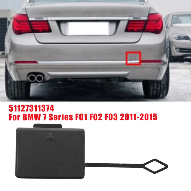 Car Rear Tow Hook Cover 51127311374 For BMW 7 Series F01 F02 F03 2011-2015 Rear Bumper Towing Trailer Hitch Caps