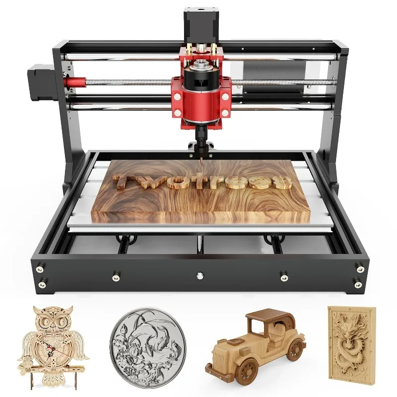 3018 Pro CNC Router, with an Upgraded Main Circuit Board and a Metal Spindle Clamp, GRBL Control, and an Emergency Stop