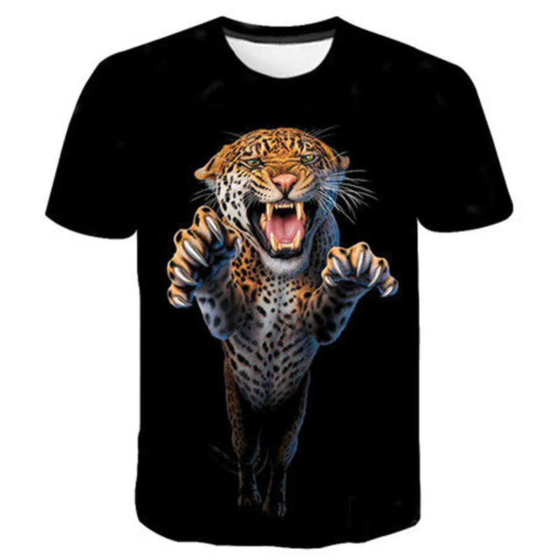 

Summer Latest Tiger 3D Printing Animal Cool And Funny O-neck Men's Short-sleeved Summer Top