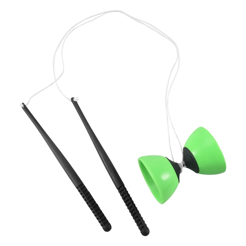 AS96-Cola de plástico diabolo malabarismo giratório chinês yo clássico com palitos de mão verde