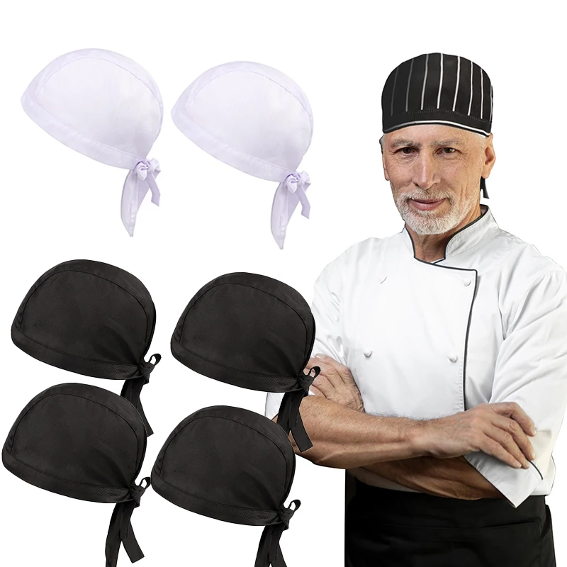 

2 or 4 PCS Unisex Top Chef Pirate Hat Hotel Restaurant Canteen Bakery Kitchen Work Wear Master Cook Forward Cap Waiter Hats