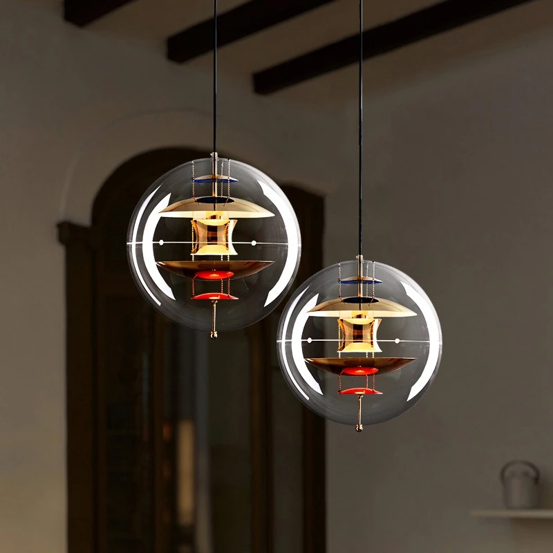 Nordic Acrylic Pendant Light  White Gold Silver Circular Hanging Lighting Luxury Bedroom Lighting Living Room Decoration