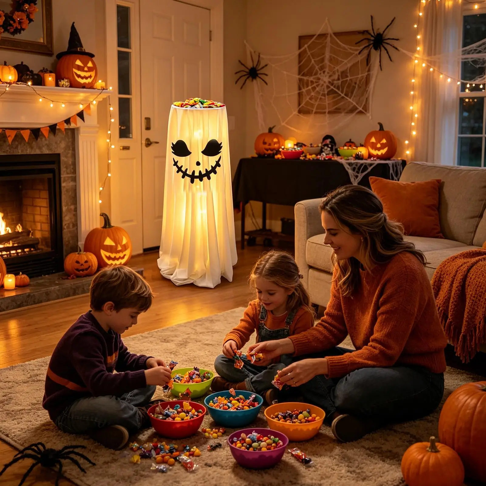 Halloween Decorations Outdoor Ghost 80cm Spooky Funny With Remote Candy Bowl Halloween Candy Holder Ghost Decor For Home Front