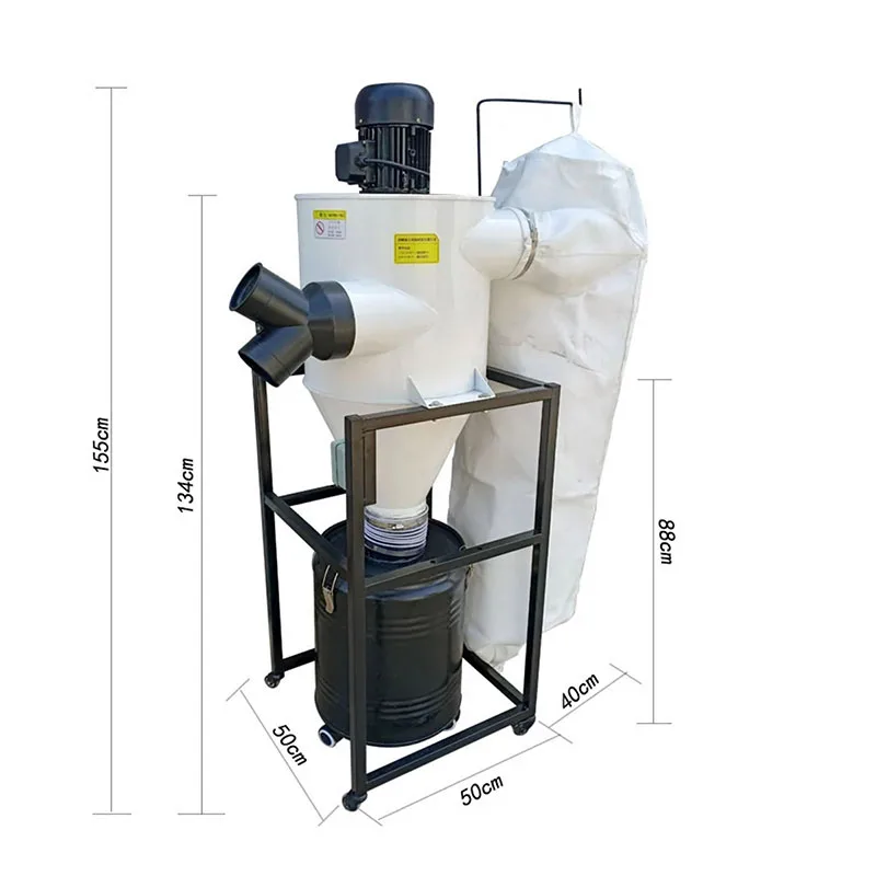 750W-2.2KW Industrial Mobile Bag Filter Dust Collector Engraving Machine Cyclone Vacuum Cleaner