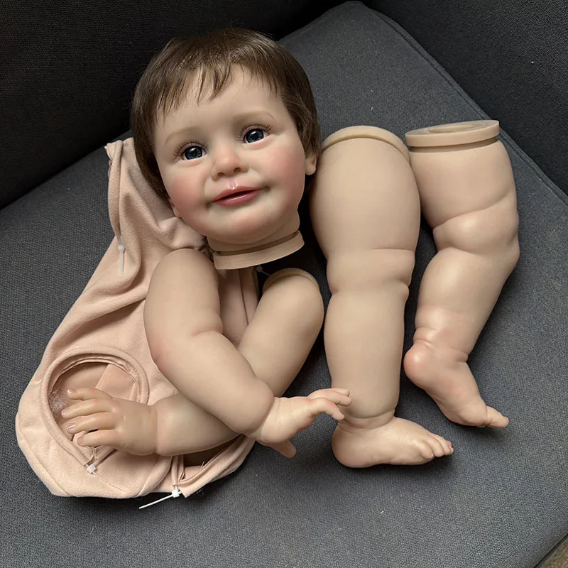 NPK 25'' Unfinished Large Size Reborn Zoe DIY Doll Kit Lifelike Already Painted 3D Skin Visible Veins Parts
