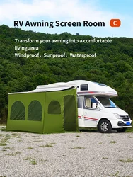 Caravan Awning Tent RV Screen Room Family Room Camper Privacy Room Sunshade Campervan Tent Outdoor Camping Shelter