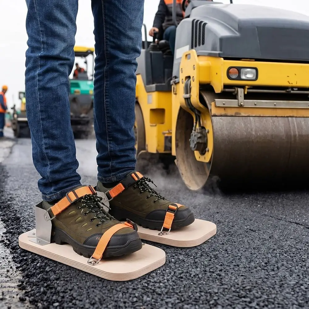 Quick Click Buckles Asphalt Shoes Thermal Barrier Adjustable Straps Tamping Shoes Thermal Insulation Compacting Shoes