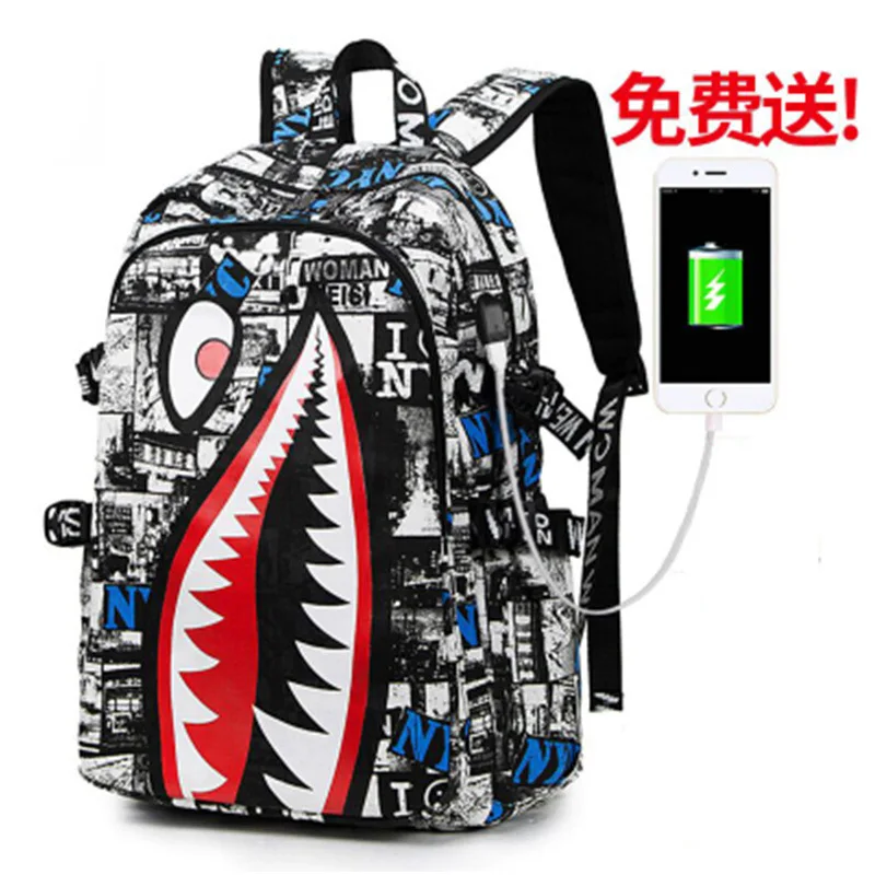 Bookbag Shark Personalized Pattern Printing Lightweight Casual Bag