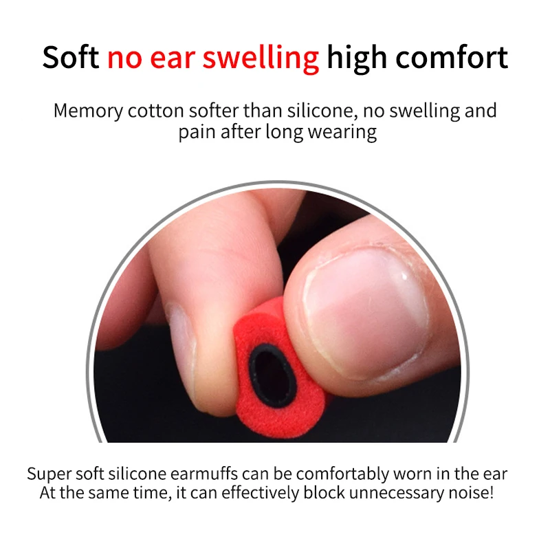 Tiandirenhe 6 pair(12pcs) 5mm Noise Isolating Memory Foam Ear Tips Foam Eartips High quality Earbud Earphone Silicone