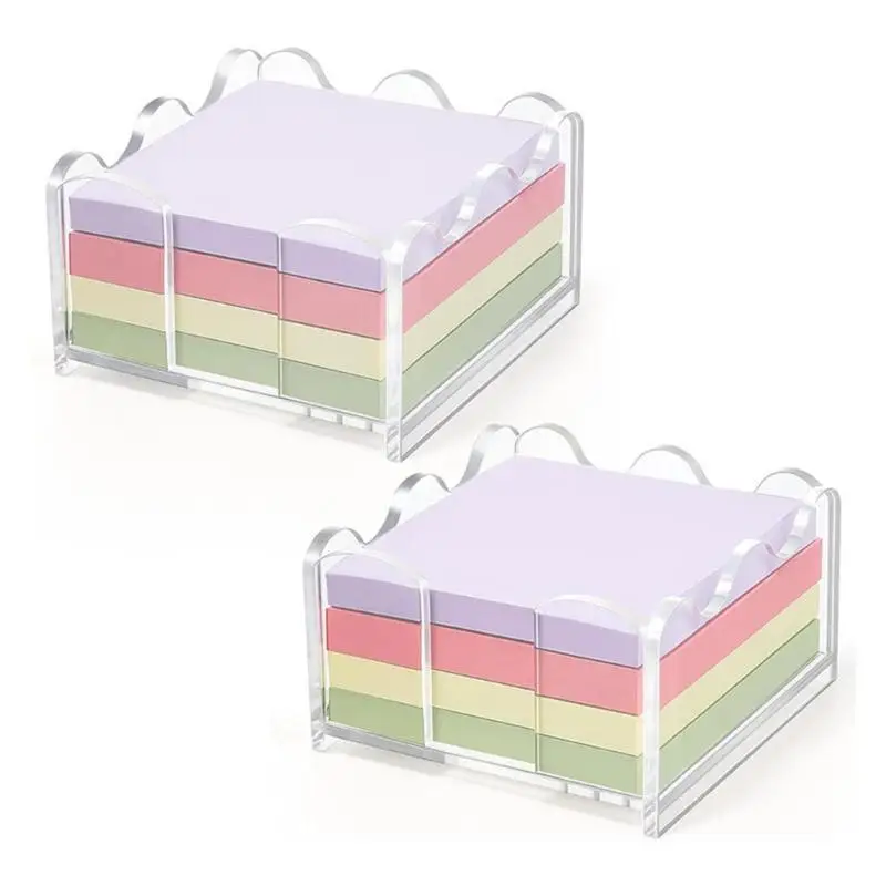 Y1UB Desk Sticky Note Organizers Holders Box with Clear Acrylic Memos Holders Design