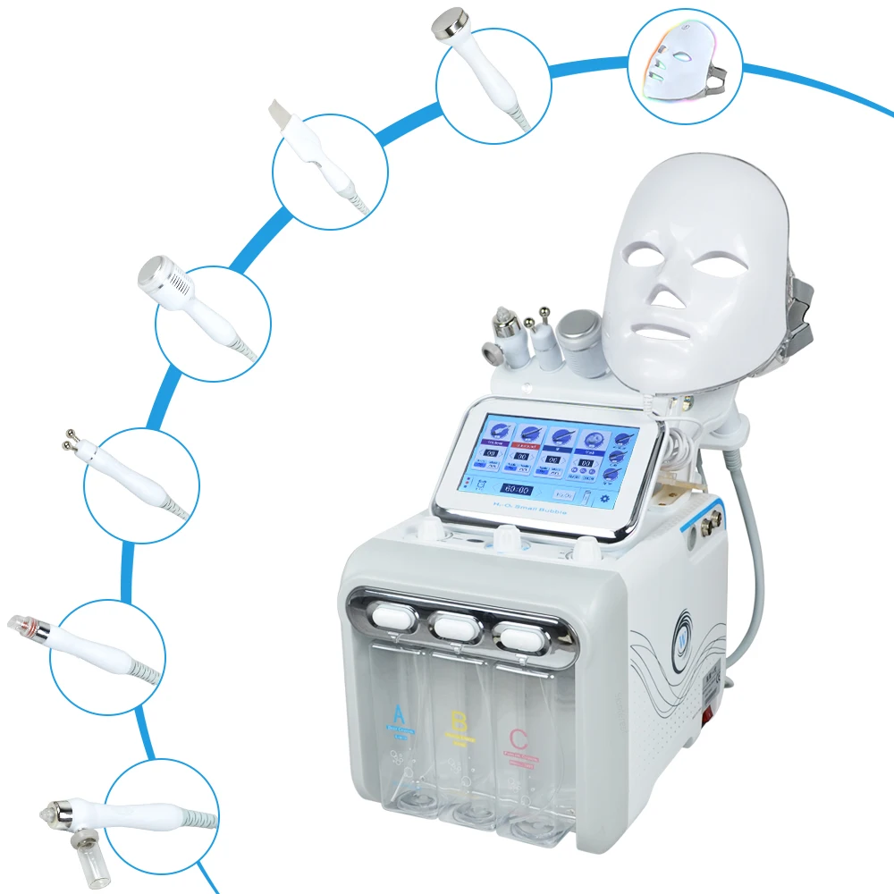 Appareil professionnel de beauté Sentidos Beauty 7 en 1 à oxygène et microbulles, instrument de dermabrasion à l'eau Hydra, soin du visage, spa, nettoyage de la peau