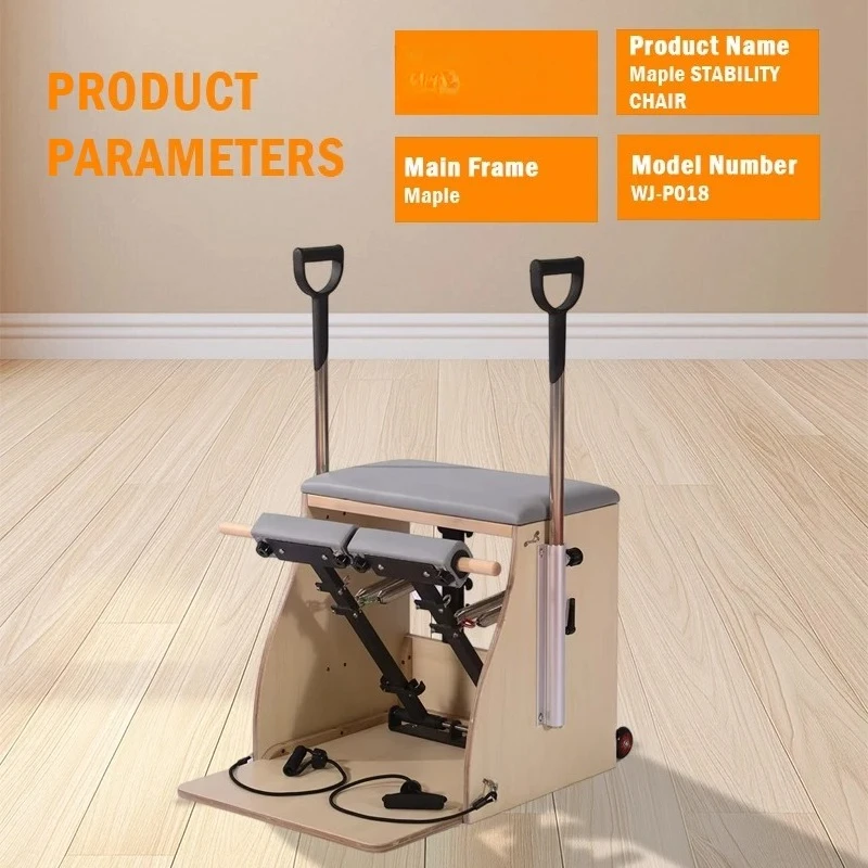 Maple Wood Wunda Chair Stability Pilates Machine Exercise Stretch Fitness Reformer Pilates Chair