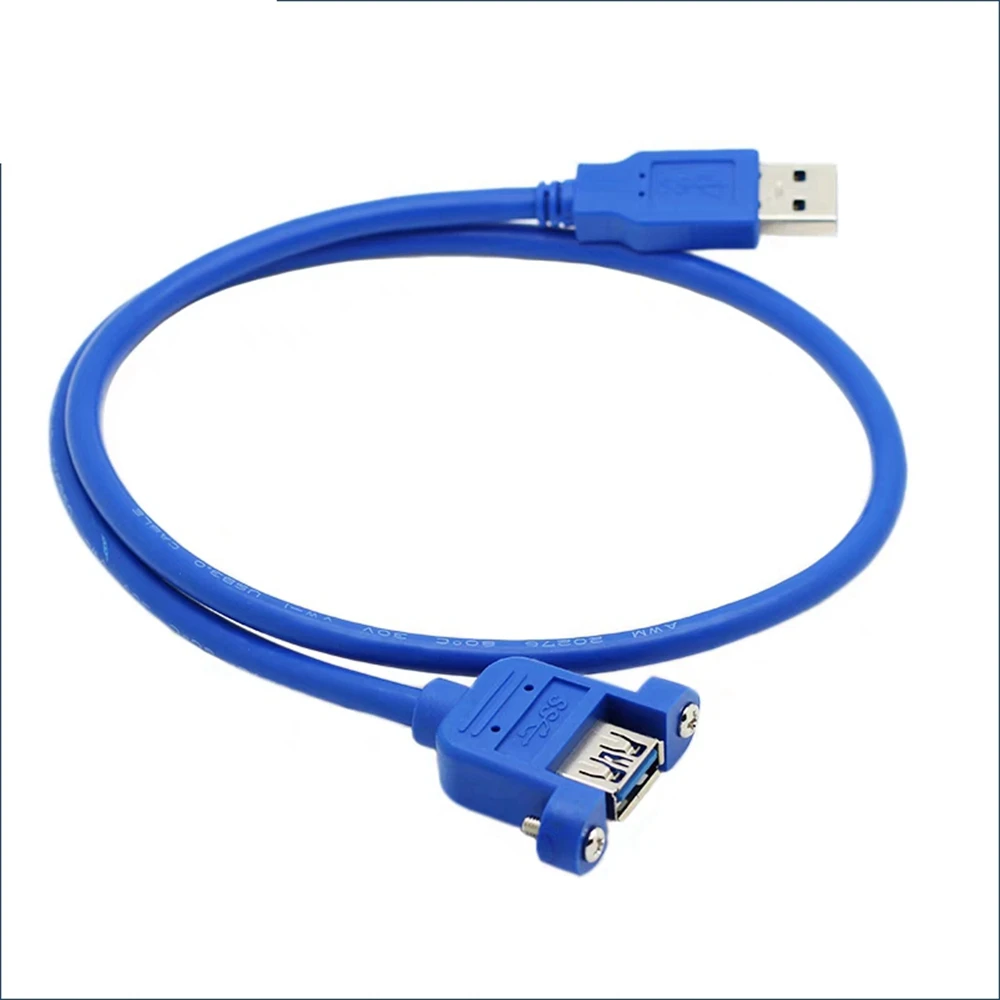 0.3m-5m pure copper with screw holes USB3.0 male to female extension line can fix data panel for high-speed transmission