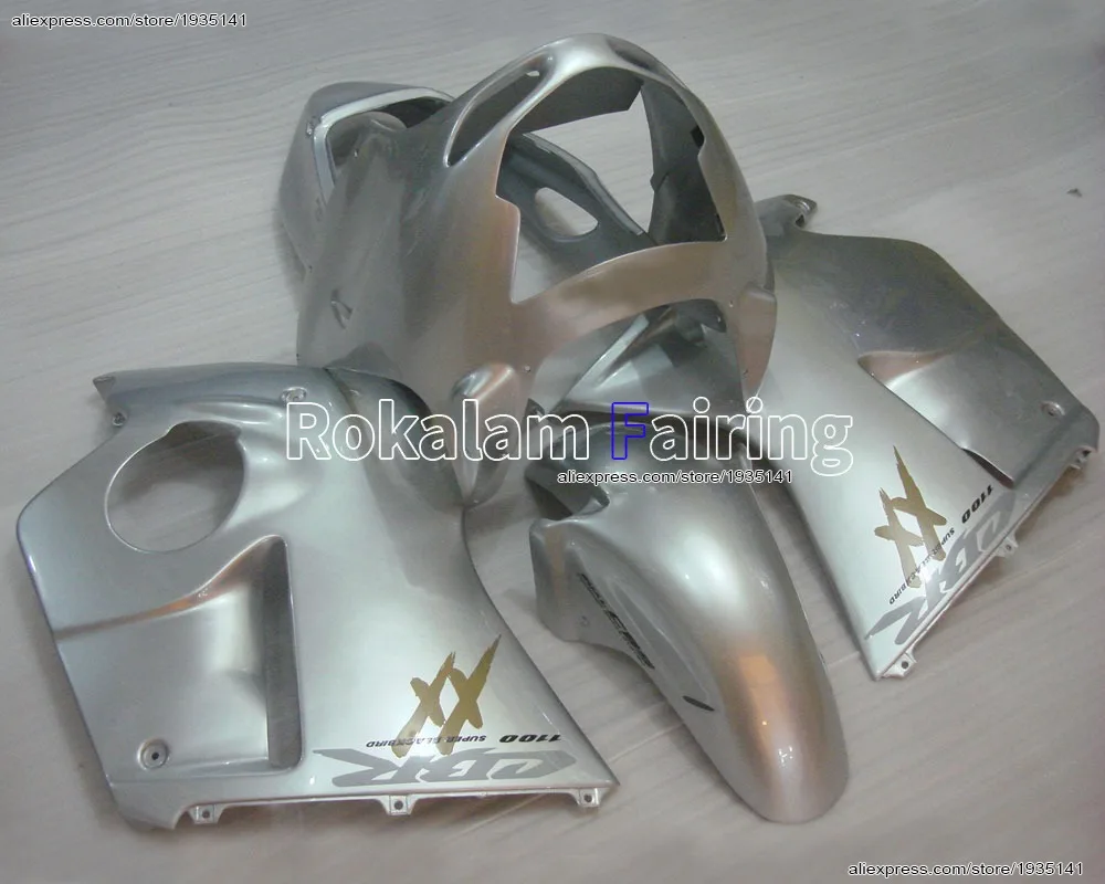 ABS Plastic kit For Honda CBR1100XX 96-07 CBR 1100 XX 1996-2007 Whole Silver Motorcycle Fairing (Injection molding)