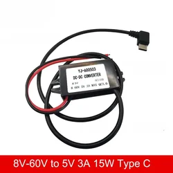 8V-60V to 5V 3A 15W USB Car Phone Quick Charge Step Down Converter Buck Regulator Module Waterproof Power Supply Adaptive