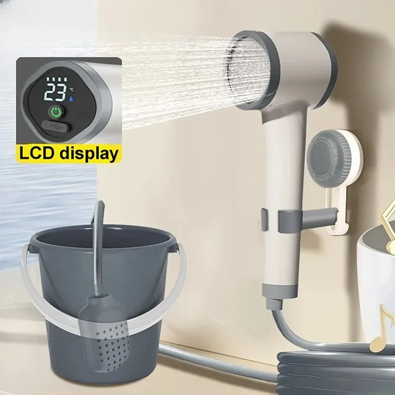 Electric Shower Cordless Handheld  Shower Head Rechargeable Human Tourist Mobile Shower for Outdoor Garden Country House