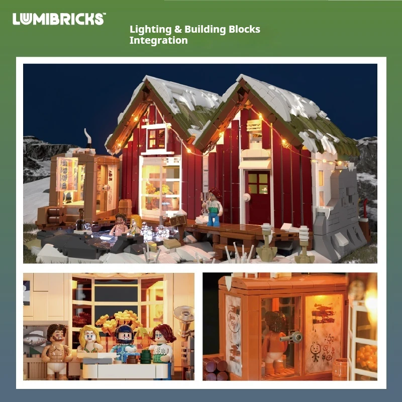 مكعبات بناء، أضواء نموذجية، منازل قديمة، كوخ أيسلندا، منزل خشبي مجمع، نموذج بناء، زخارف عرض الشارع. #2