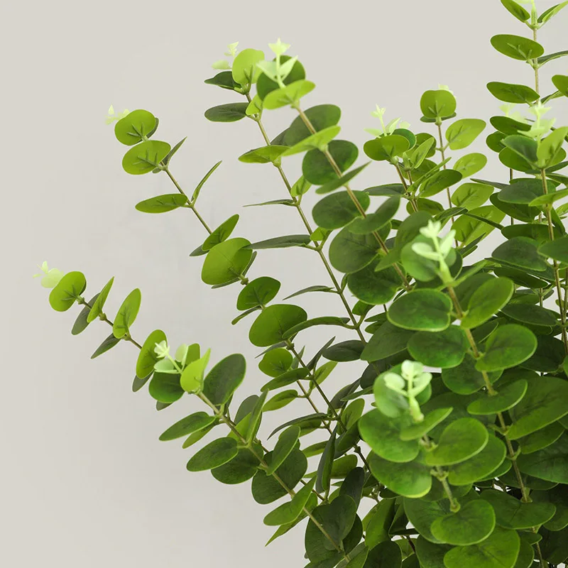 مظهر حقيقي فرع شجرة الأوكالبتوس الحرير الزهور الاصطناعية ديكور الغرفة نباتات وهمية يترك الديكور بلانتاس الاصطناعي #4