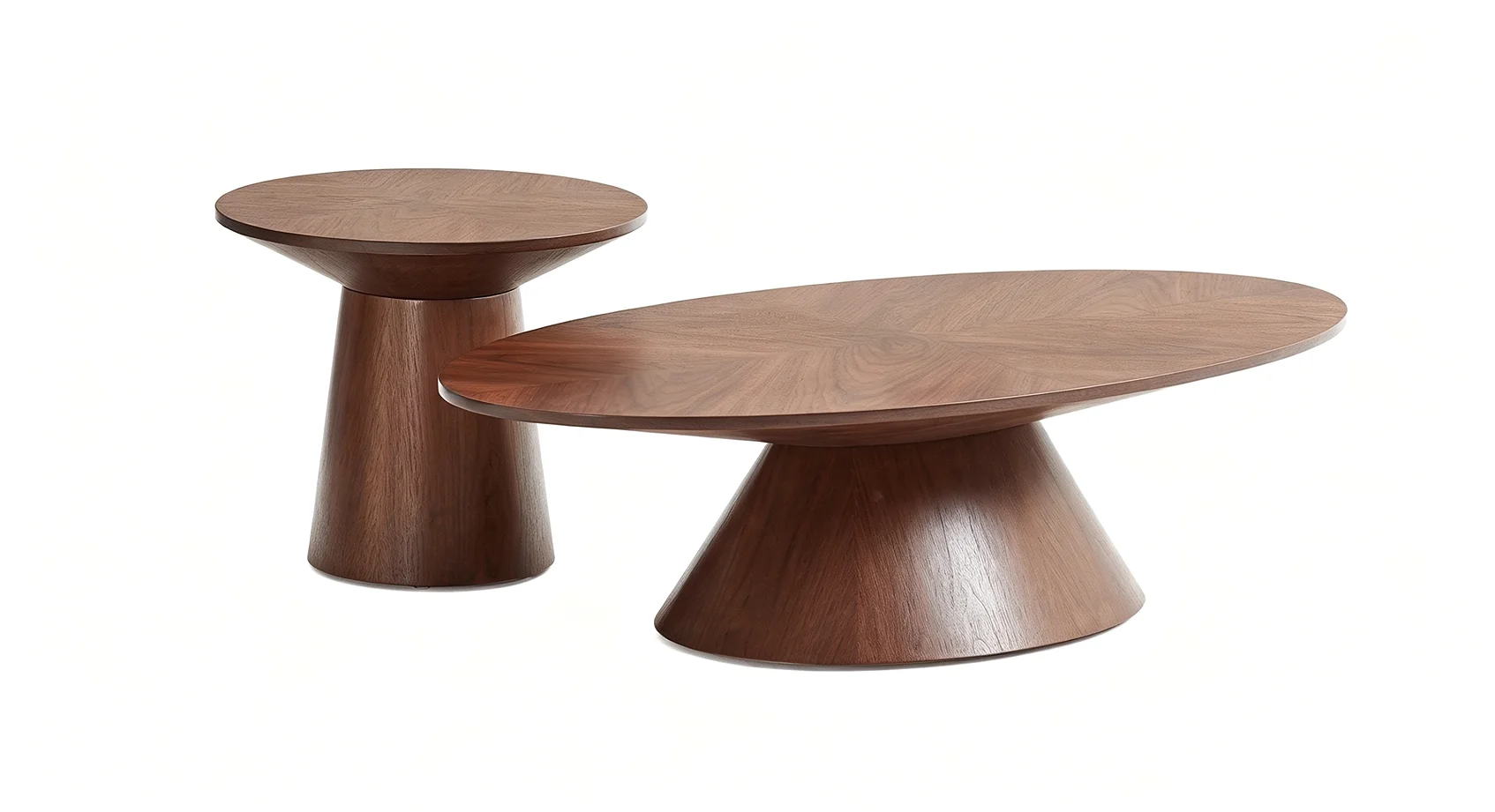 Custom Walnut Nesting Coffee Table Set, for Hotel & Office, Bulk Project Orders Supported