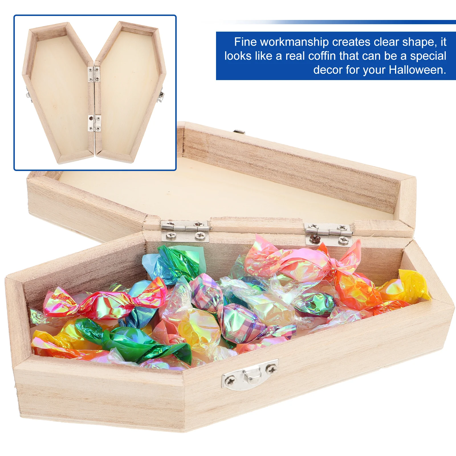 Favors Coffin Case Gift Coffin Pet Coffin Mini Hexagonal Coffin Wooden Candy Storage Pet Coffin Candy Storage Pet Coffin DIY