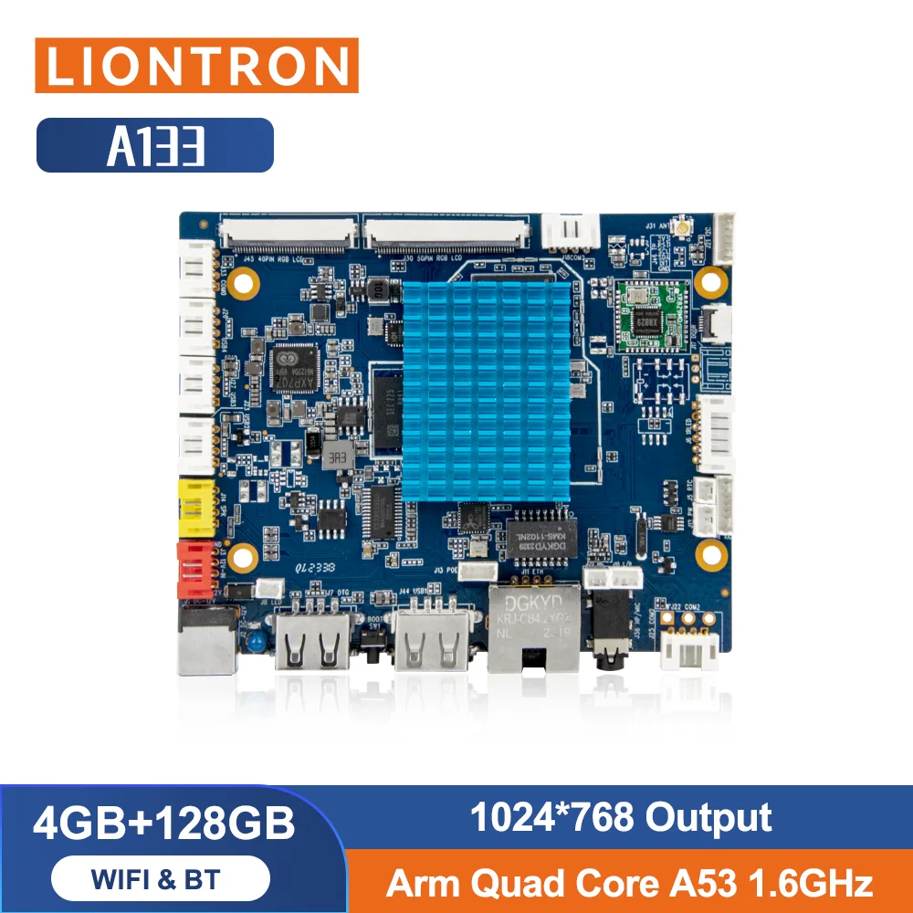 H-A133R Allwinner A133 Placa base de desarrollo SBC 4GB RAM 128GB ROM con puerto serie para señalización digital táctil interactiva