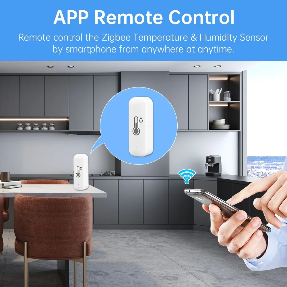 Manhot Smart WIFI Temperature Humidity Sensor APP Remote Monitor For Smart Home Smart Life Works With Alexa Google Assistant