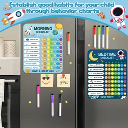 Frigorífico Adesivo do Espaço Exterior, Vida Noturna Infantil, Mesa Magnética, 154 Conjuntos, Hábito Formar, Faixa de Registro de Mensagem