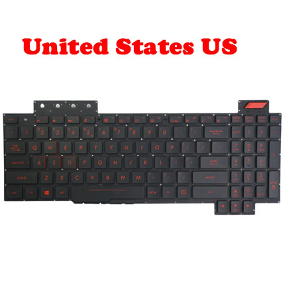 Laptop Keyboard For ASUS FX503 FX503V FX503VD FX503VM Black Without Frame With Backlit United States US V170746DS1