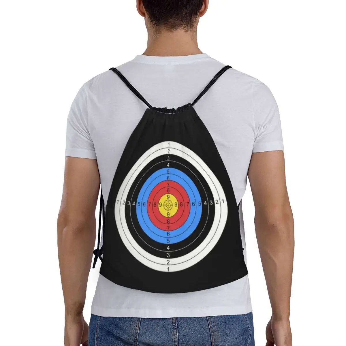 Bogens chießen und Gun Range Target Practice Grafik Kordel zug Taschen für das Training Yoga Rucksäcke Bogenschütze Bogen Sport Sport Gym Sackpack