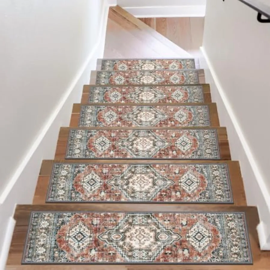 Stair Treads Non Slip for Wooden Steps Indoor 5PCS Carpet Stair Treads, Rubber Backing Stair Carpet Treads, Staircase Step Trea