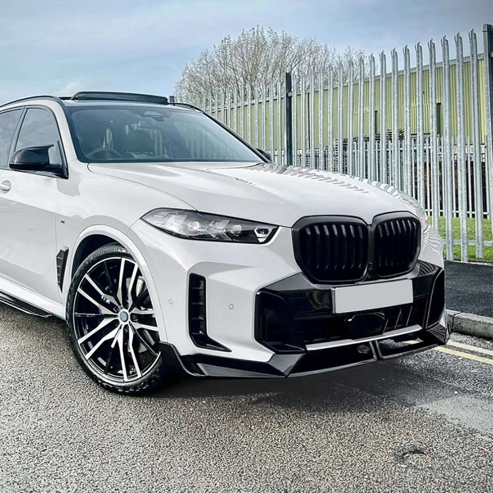 

For BMW X5 G05 LCI M Sport 2023-2024 Front Bumper Lip Diffuser Splitter Spoiler Protector Glossy Black