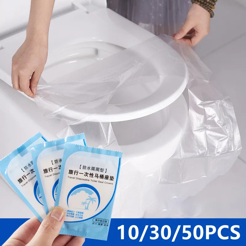 Tek kullanımlık Klozet Kapağı Mat Taşınabilir 100% Su Geçirmez Güvenlik Klozet Pedi Seyahat/Kamp Banyo Aksesuarları