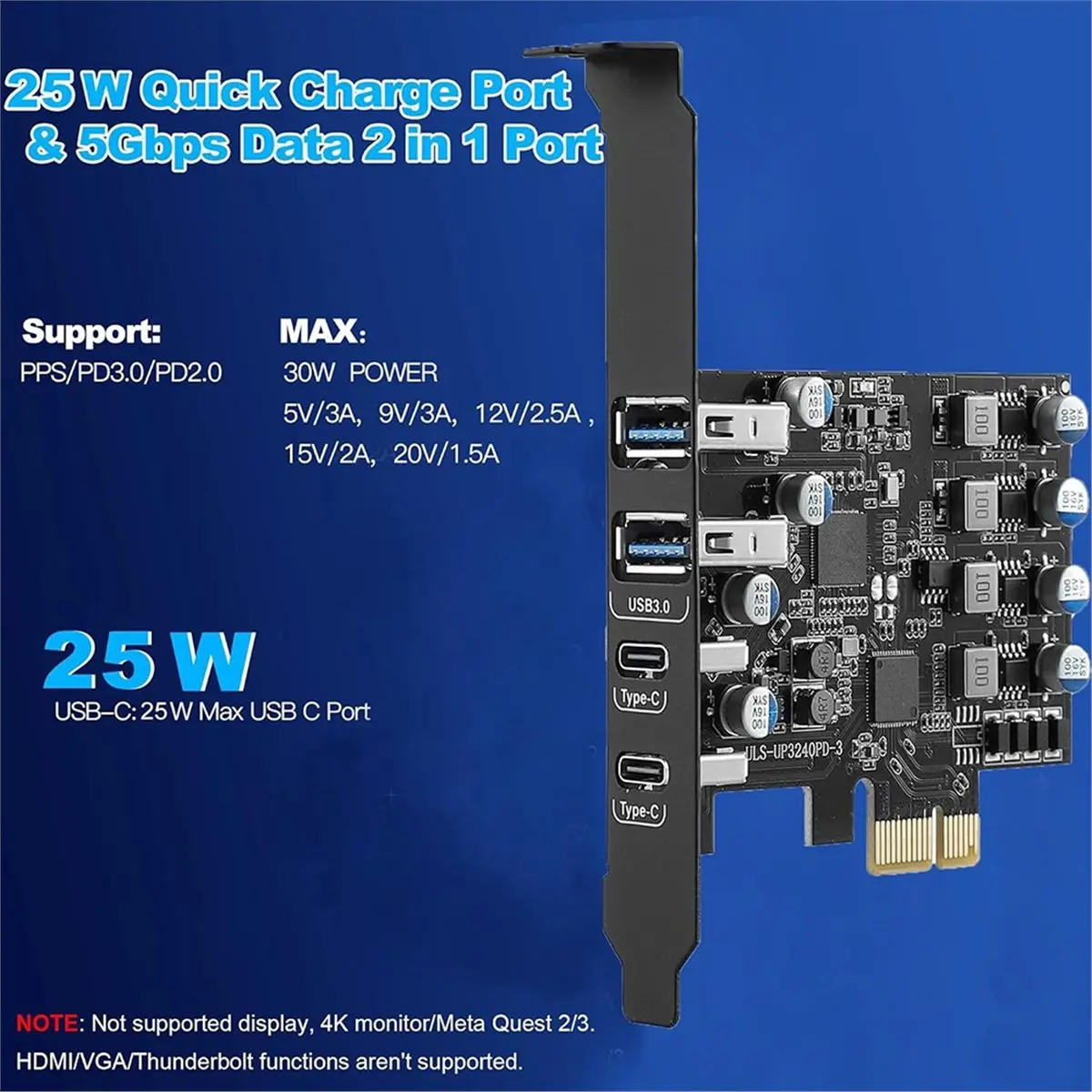 New Electronics 4 Ports USB PCIE Card (2 X USB A and 2 X Type C) PCIe USB 3.0 Expansion Card with Low Profile Bracket for Deskto