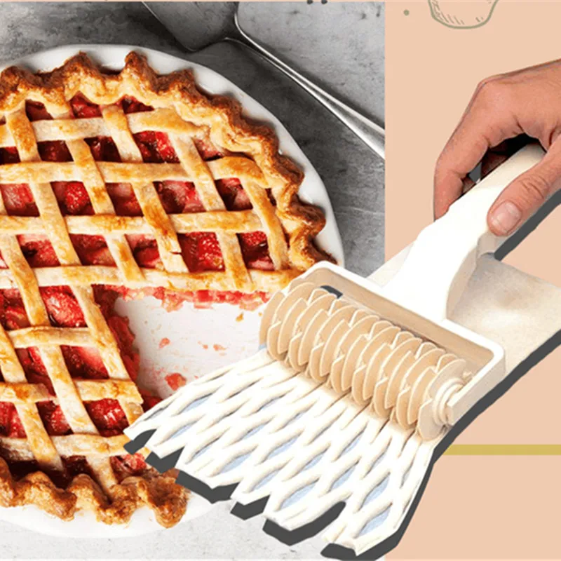 Pull Net Wheel Knife Plastic Dough Lattice Roller Cutter Pizza Pastry Cutter Pie Craft Making Tool Baking Accessories Reusable