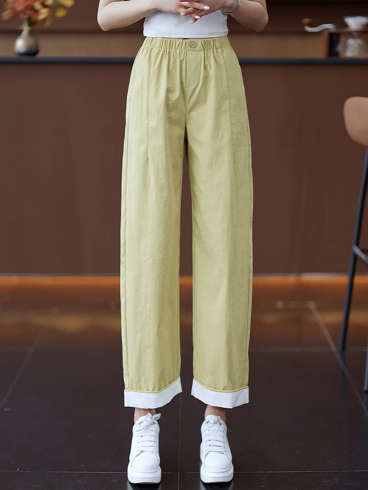 

High Waist Nine-Tenths Harem Pants Women's Summer Thin New Small Size Elastic Loose Casual Cuffed Knife Pants