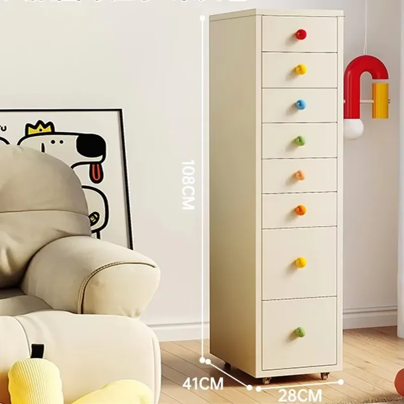 for Custom Design School  Compact Space Saving Mobile White Eight Drawer Steel File Cabinet