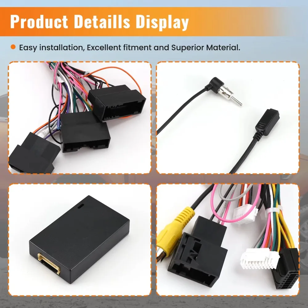 ZF-F Cable  Radio para coche, unidad principal Android, arnés  cableado  alimentación, conector  enchufe con Canbus para