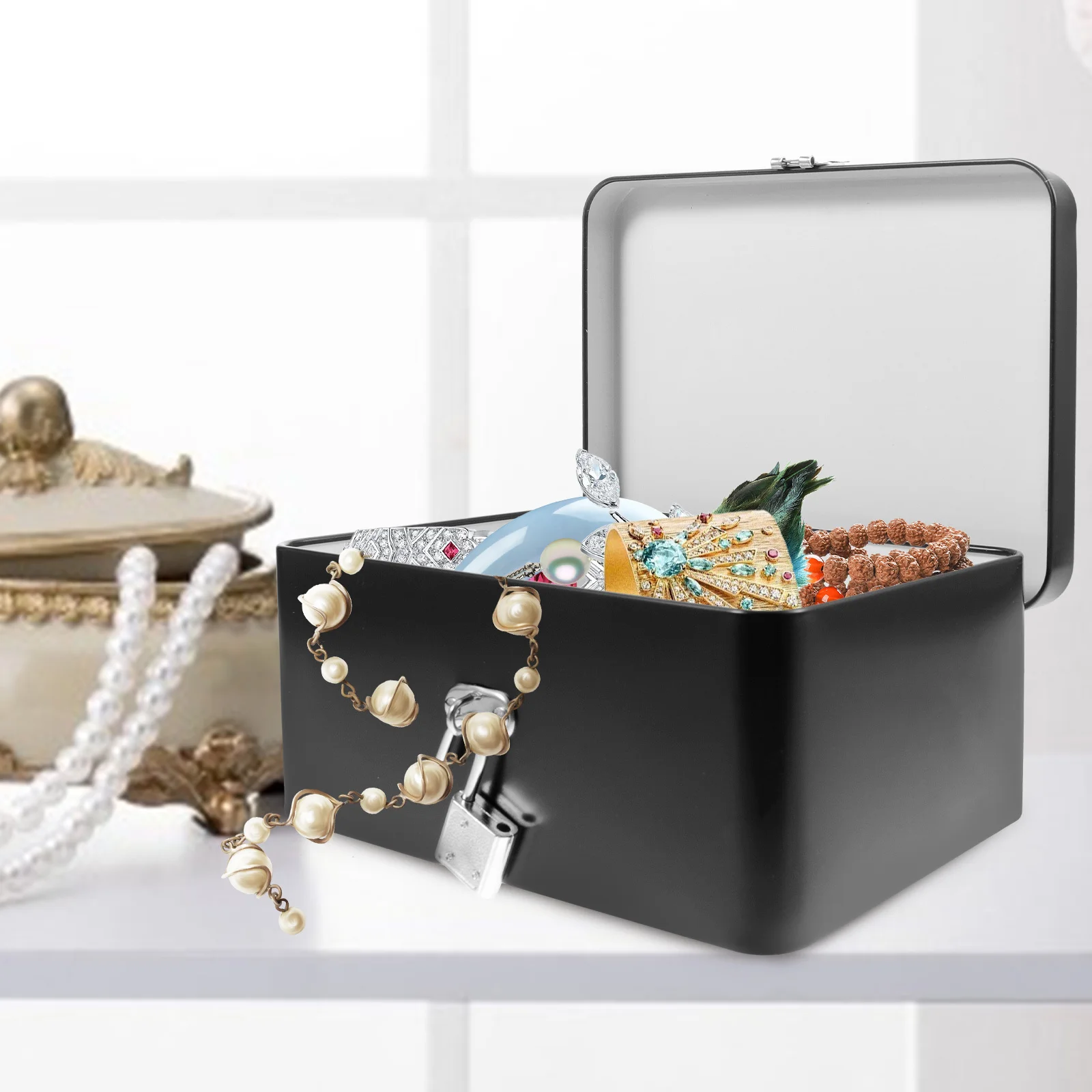 

Vintage Tinplate Storage Box Small Metal Container For Jewelry Gifts Keepsakes Organizer Wedding Party Favors Decorative