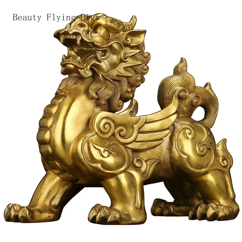 Zhaocai Copper Pixiu Ornament living room home decor Feng Shui Absorb wealth Housewarming Opening Gifts Chinese style Crafts