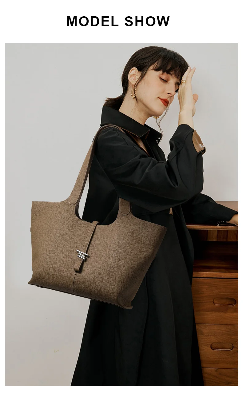 Vielseitige Echtleder-Tasche für Damen, 2026 Neue Handtasche aus Rindsleder der Ersten Schicht, Windspiel-Handtasche, Schultertasche mit Großer Kapazität – Detail 1