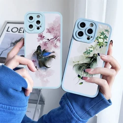Koi Fish Phone Case For iPhone 14 13 Pro Max XS 11 12 Pro Max X XR 7 8 Plus SE 2020 Anime Manga Goldfish Soft Silicon Back Cover