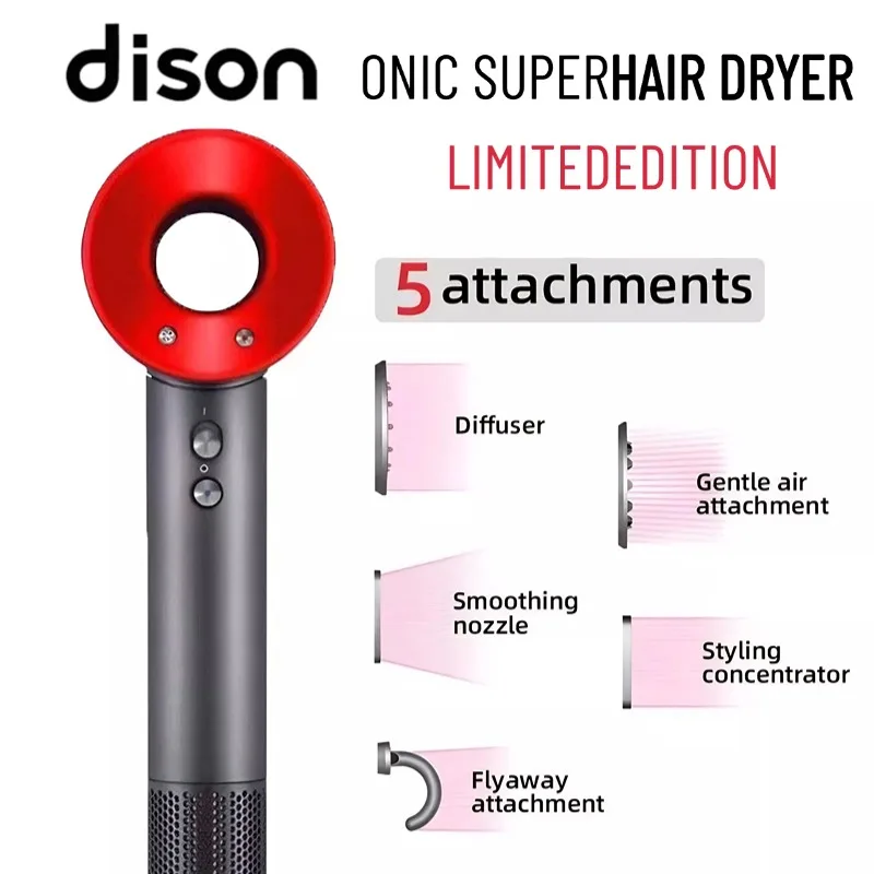 DISON 1.8m Professinal Leafless Hair Dryer Negative Hair Care Quick Home Powerful Hairdryer Constant 200Million Anion Blow Dryer