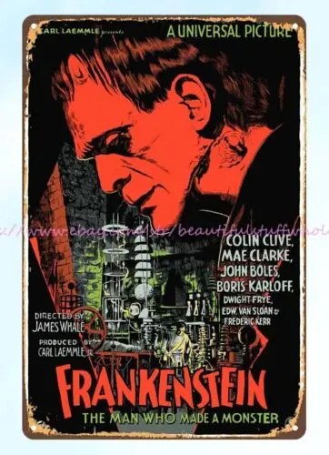 Frankenstein horror movie metal tin sign metal wall decor dining room