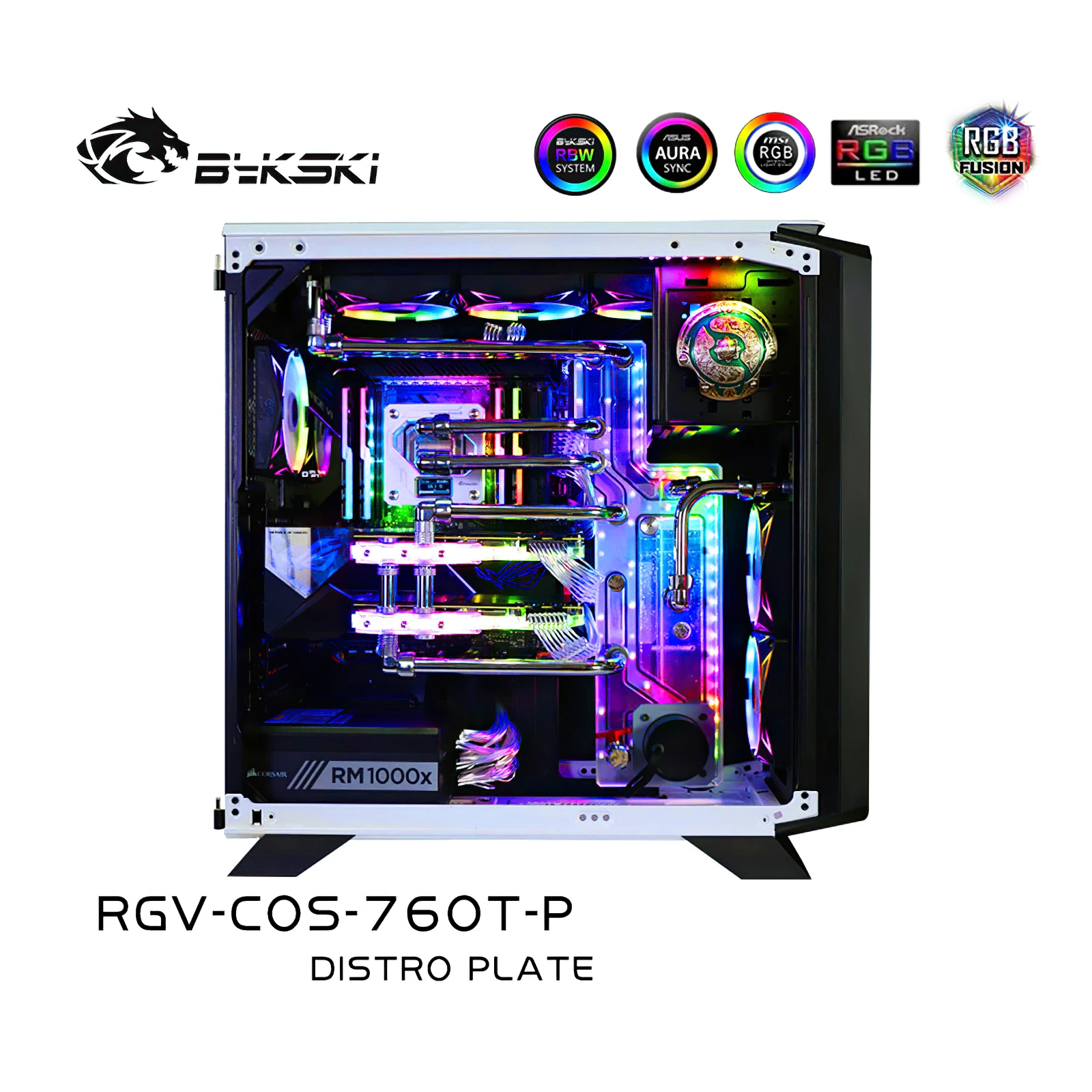 Bykski Distro Plate Water Cooling Kit for CORSAIR 760T Chassis Case CPU GPU RGV-COS-760T-P